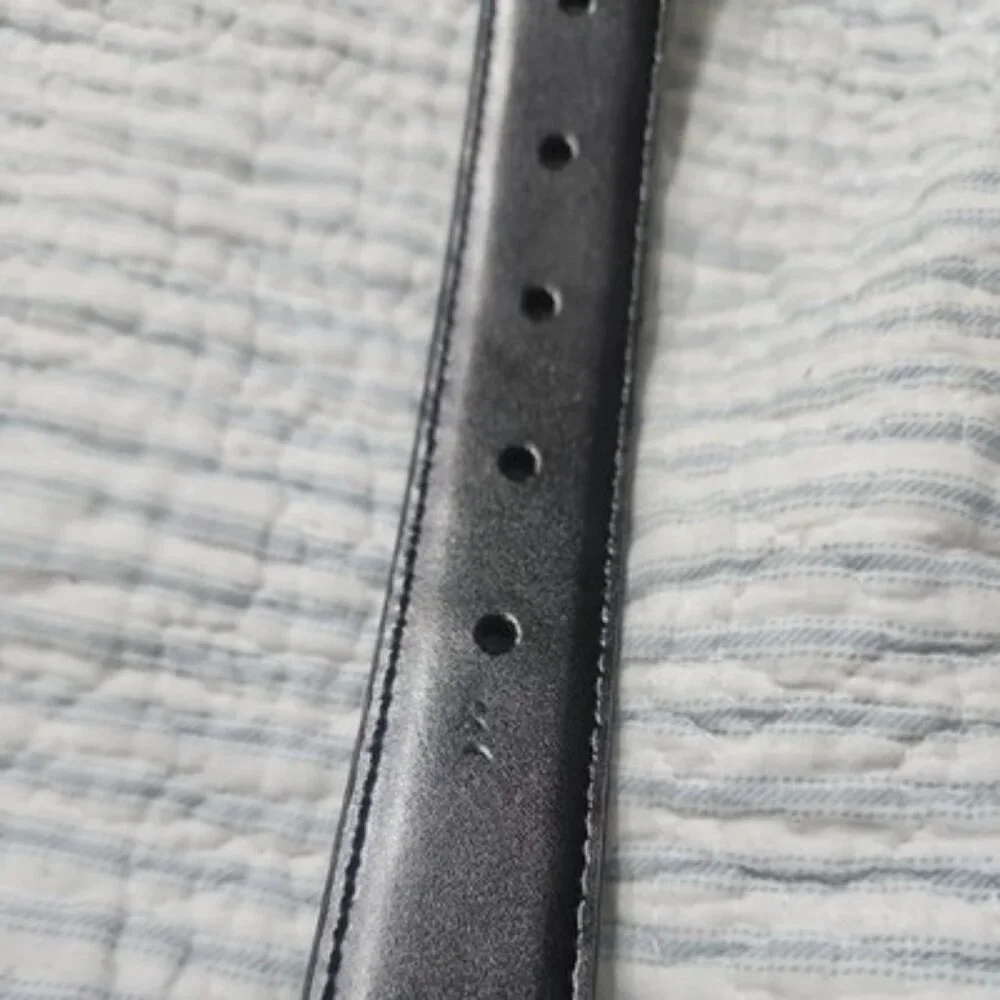 Sportoli Classic Leather Belt Black Single Prong silver Buckle Mens Belt Size 40